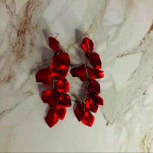 NEW Red petals chandelier earrings